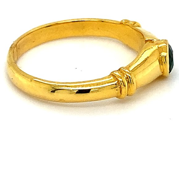 Emerald .40ct Solid 18K Yellow Gold Ring - Picture 4 of 8